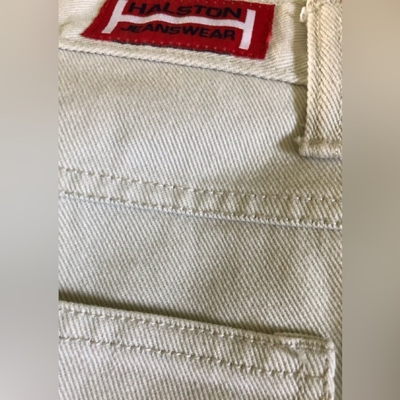 VTG Halston Jeans Baggy  High Rise 100% Cotton Shorts  Sz. 12 90’s Y2K Beige - Picture 4 of 7
